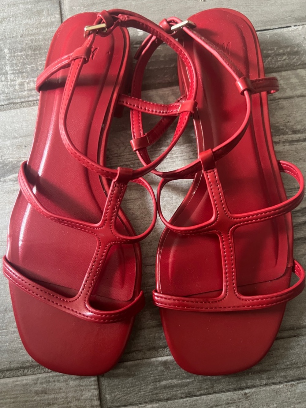 HM Red Strappy Women's Sandals - Sleek Summer Flat